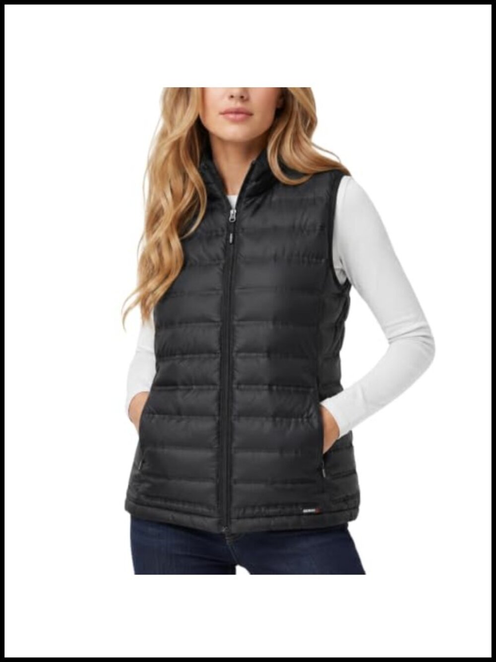 Quilted Packable Puffer Vest Lightweight Zip Front Sleeveless